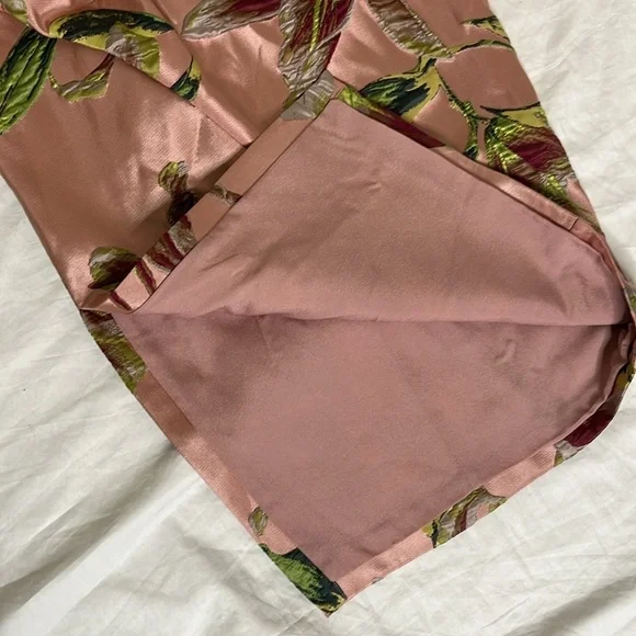 MARCHESA NOTTE One-shoulder Draped Floral-Jacquard Midi Dress in Blush sz 4 NWT - Picture 7 of 16